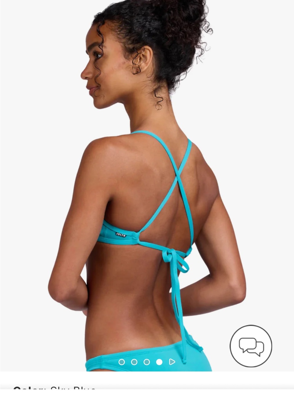 Jolyn Tomcat Bikini Top - Hawaii Blue - Size Small - Picture 4 of 8